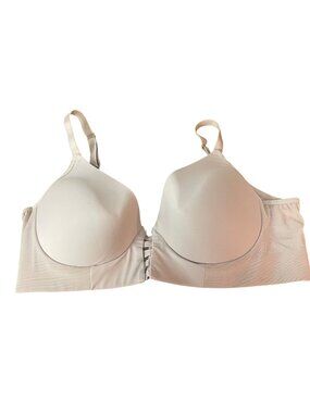 Leonisa Memory Foam Pushup Underwire Bustier Bra Tan Sz 38 Strappy Front 091010